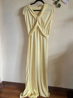 Vintage Pale Yellow Formal Gown